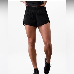 Athleta Shorts Women Racer Running Black Athletic Lined Workout 4” Size Large